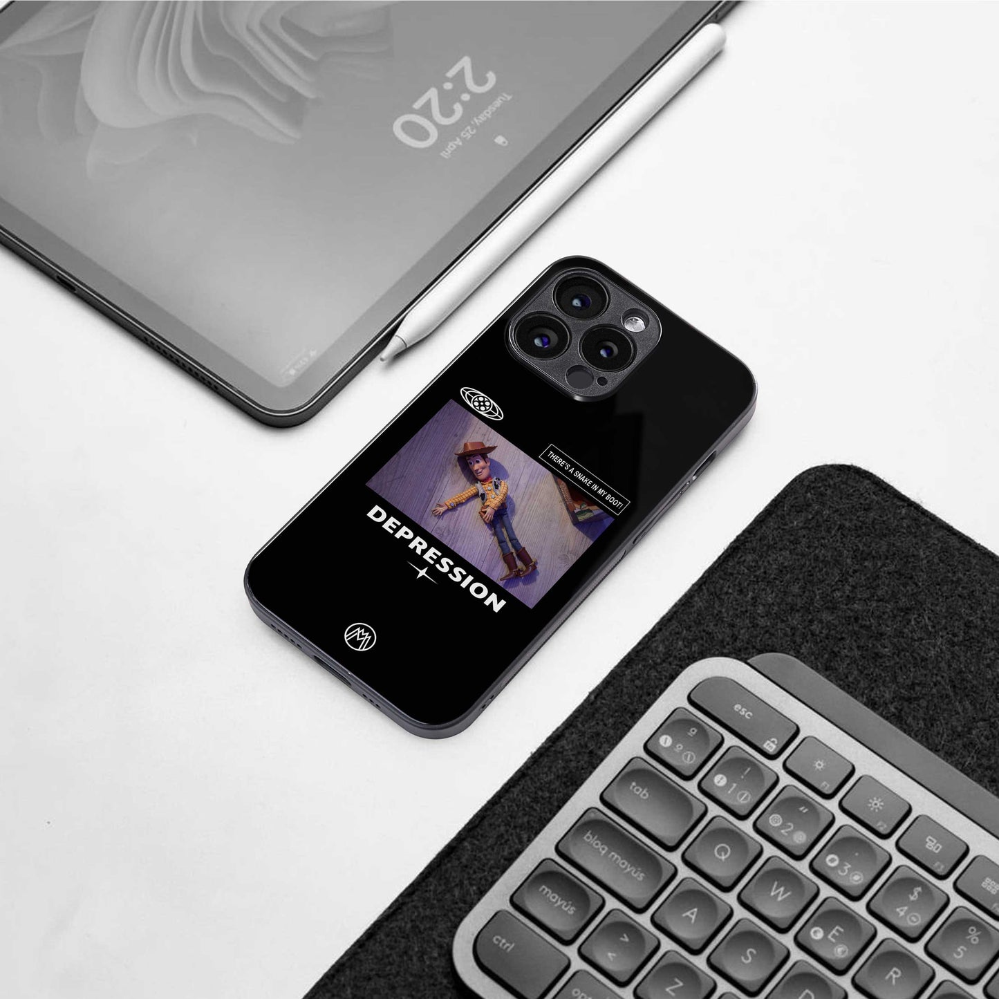 depression back phone cover | glass case for iphone 13 pro max
