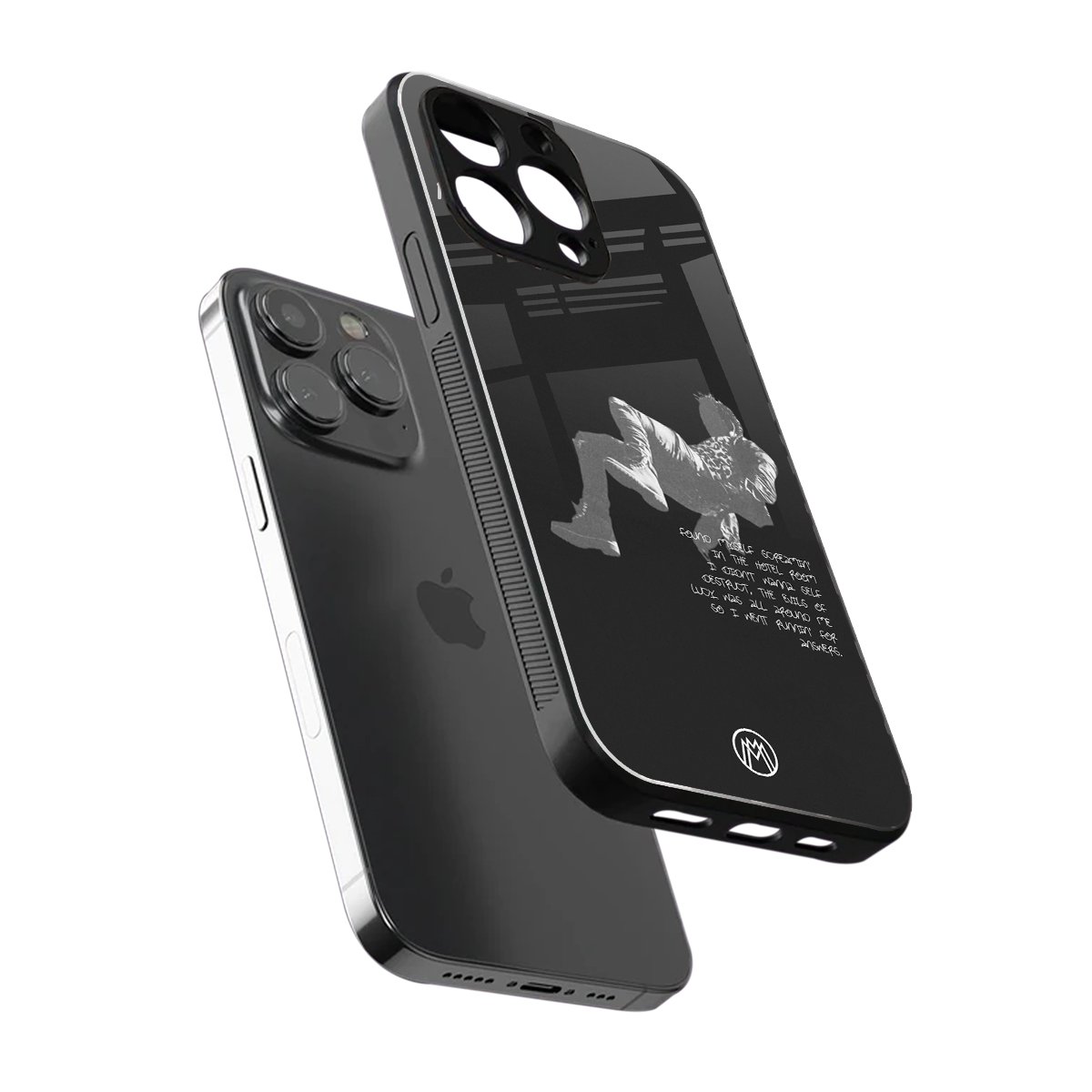 despair back phone cover | glass case for iphone 15 pro max