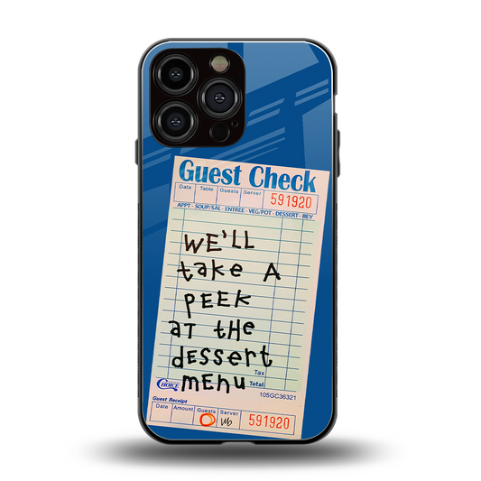 dessert menu back phone cover | glass case for iphone 14 pro max