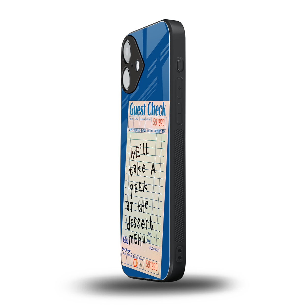 dessert menu back phone cover | glass case for iphone 16 plus