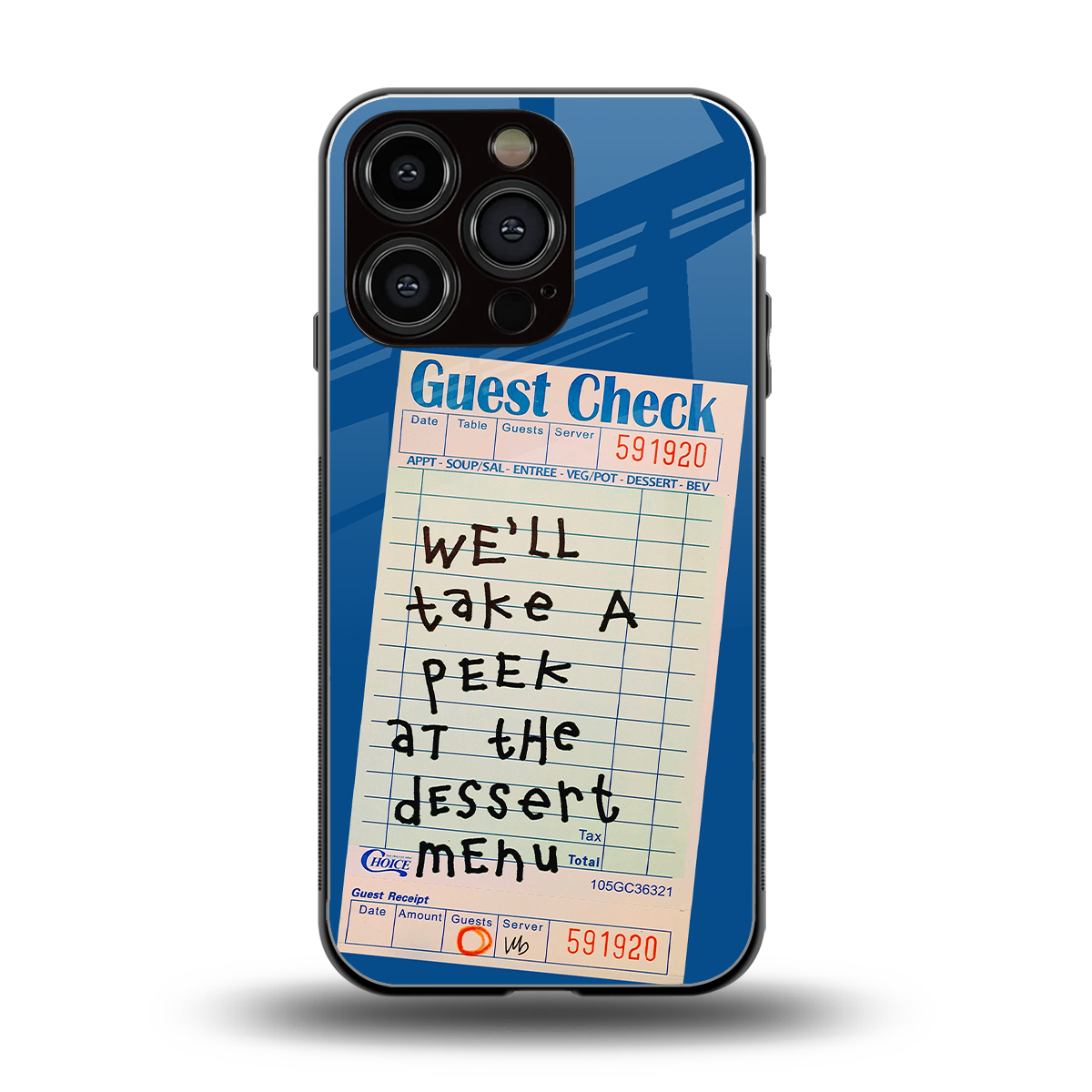 dessert menu back phone cover | glass case for iphone 16 pro