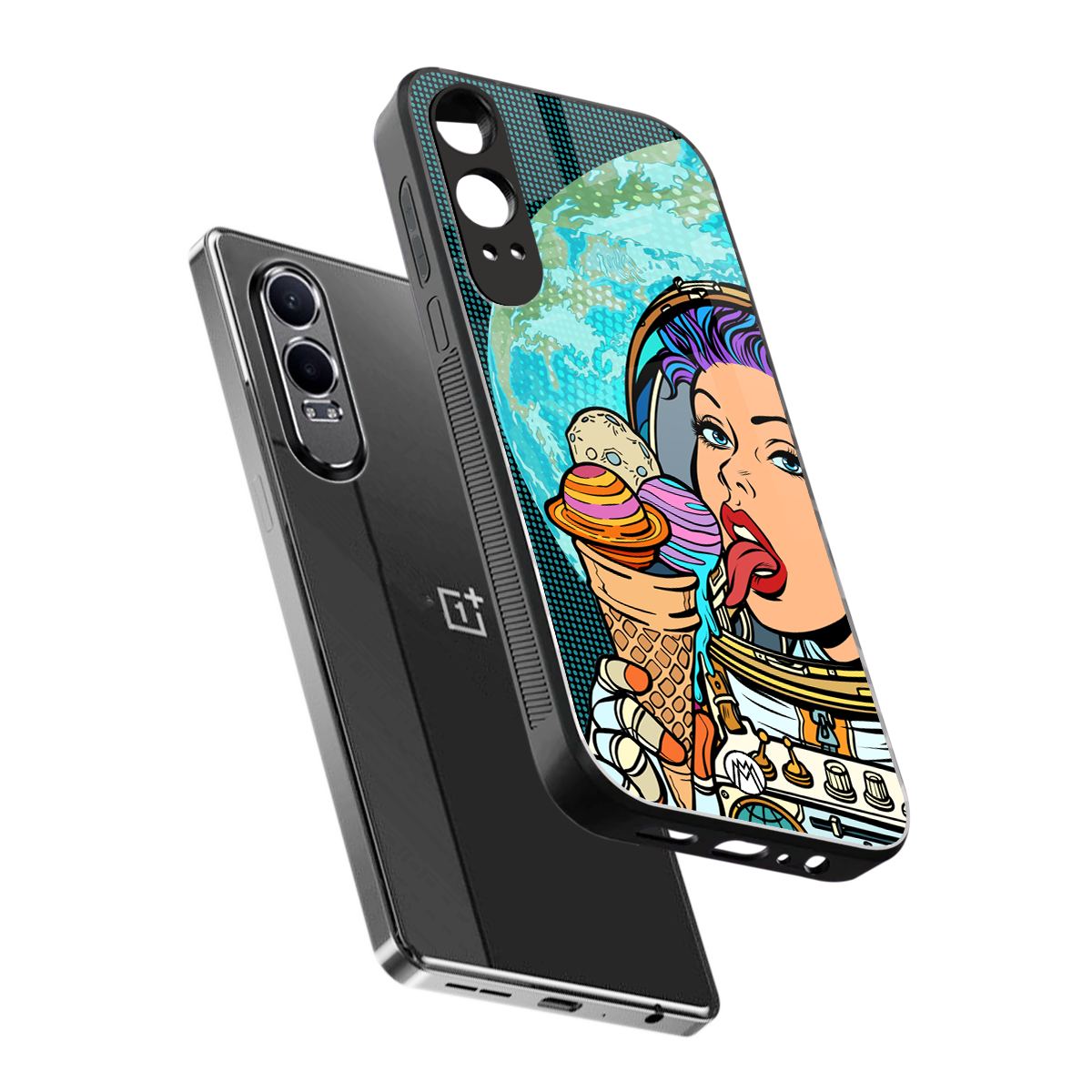 dessert space back phone cover | glass case for oneplus nord ce 4 lite