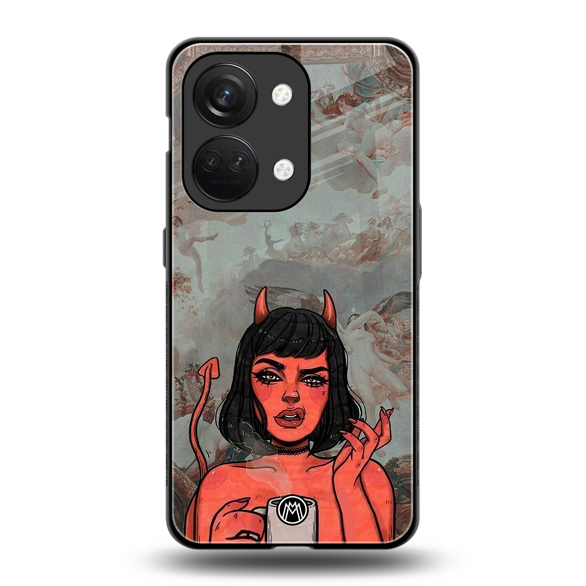 devil buys mymerchandize back phone cover | glass case for oneplus nord 3