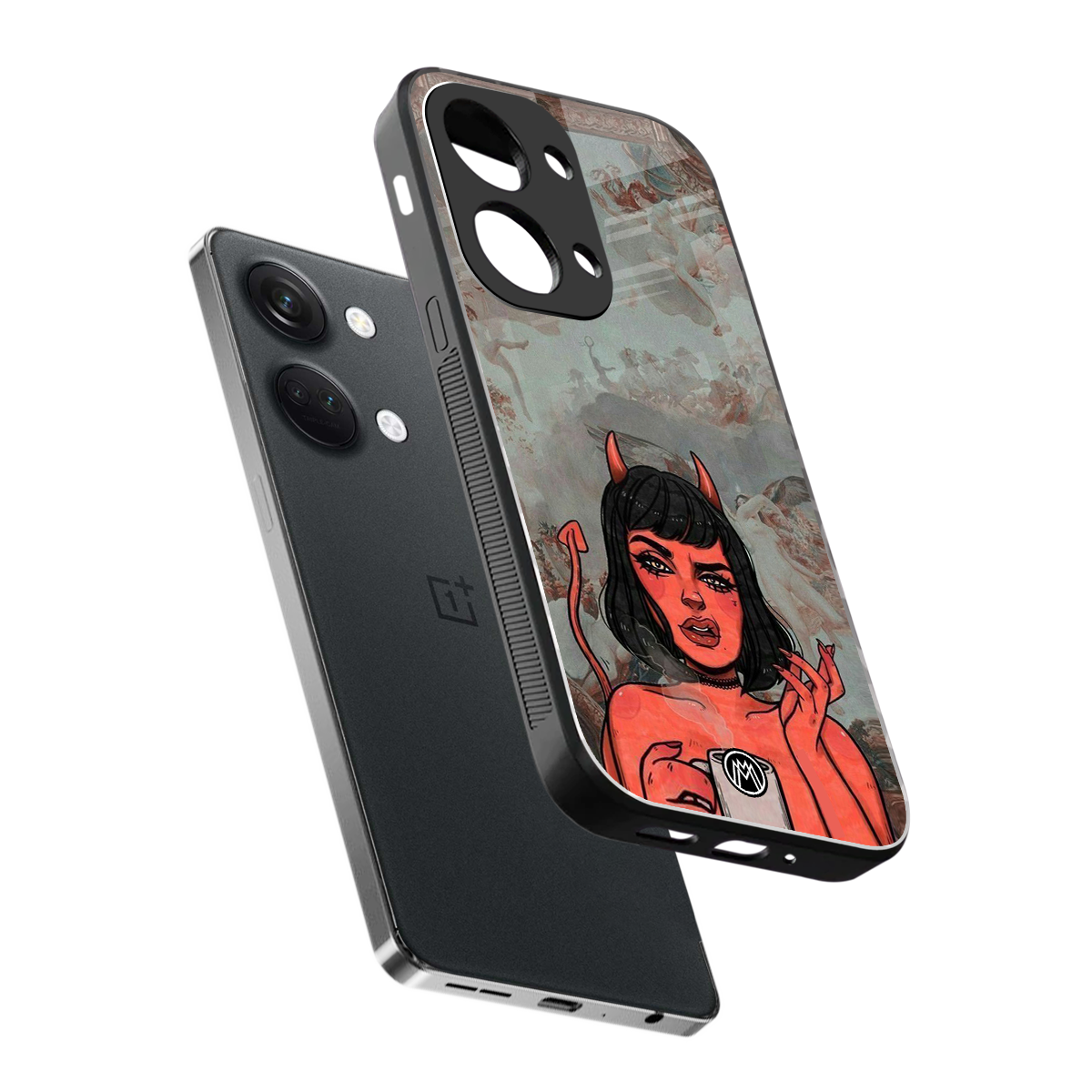 devil buys mymerchandize back phone cover | glass case for oneplus nord 3
