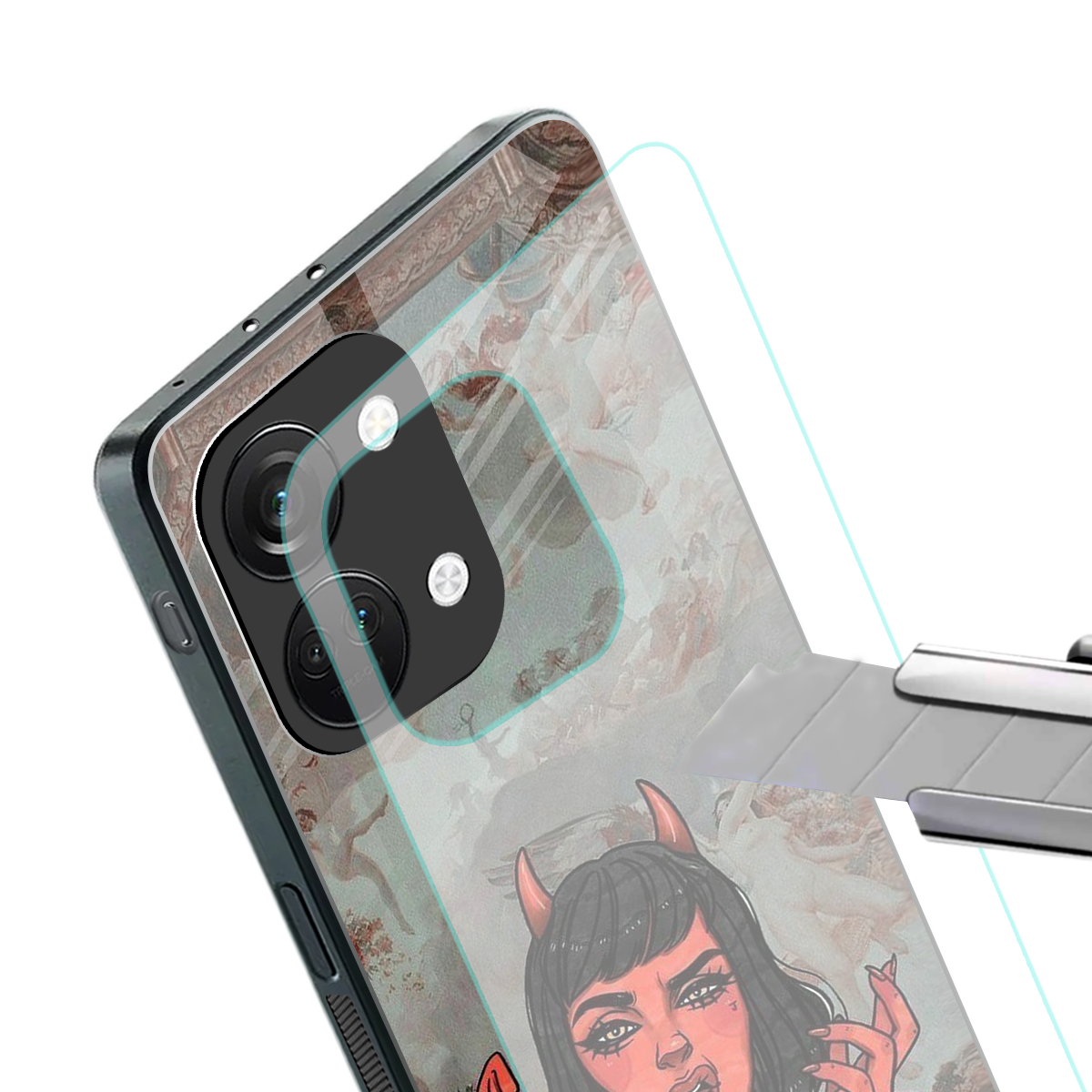 devil buys mymerchandize back phone cover | glass case for oneplus nord 3