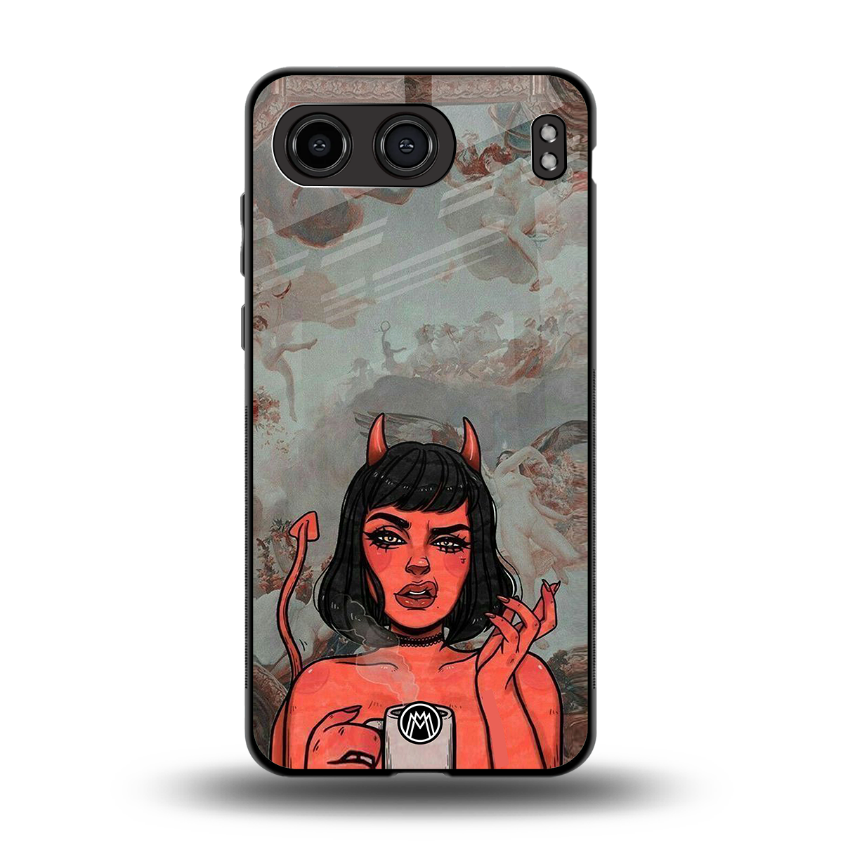 devil buys mymerchandize back phone cover | glass case for oneplus nord 4