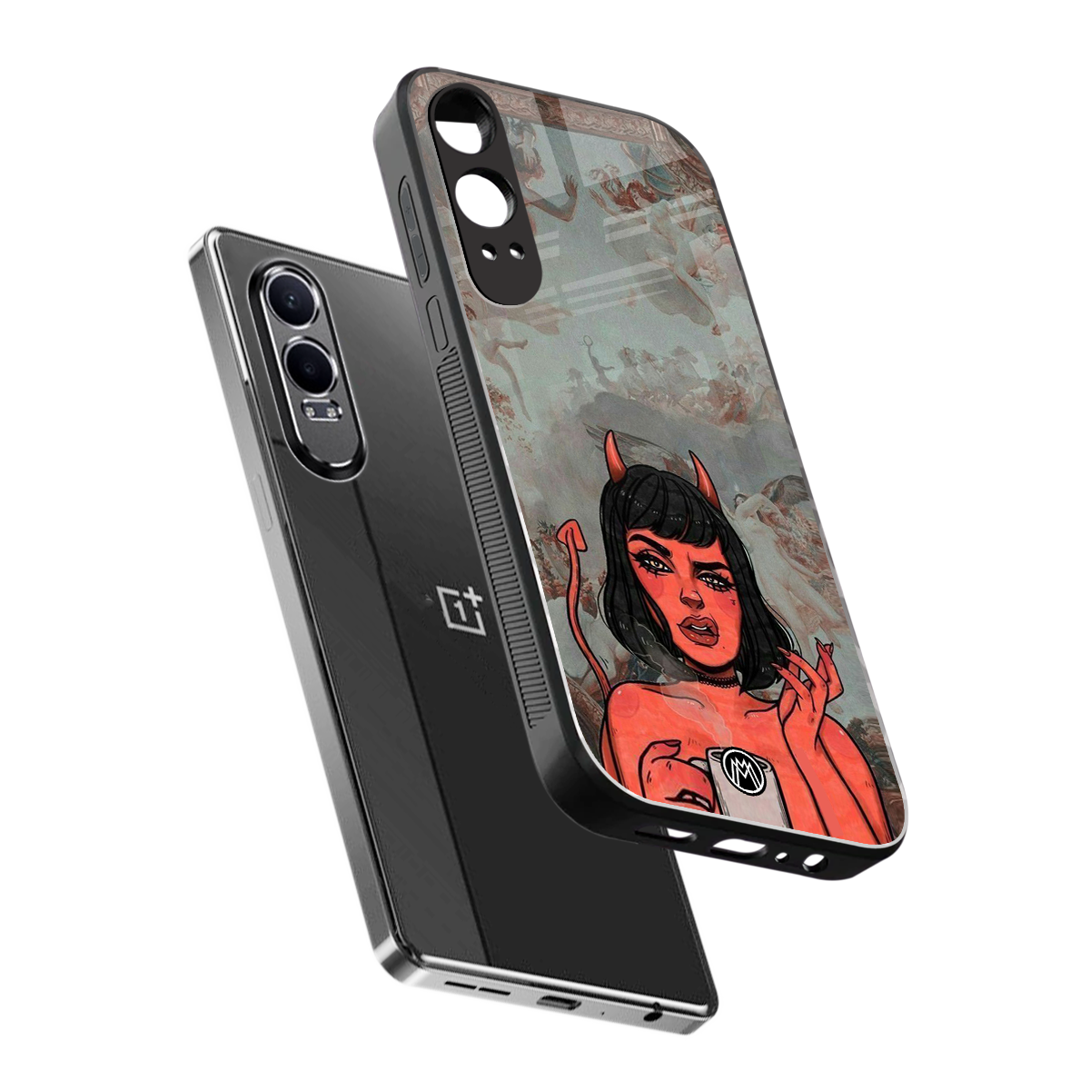 devil buys mymerchandize back phone cover | glass case for oneplus nord ce 4 lite