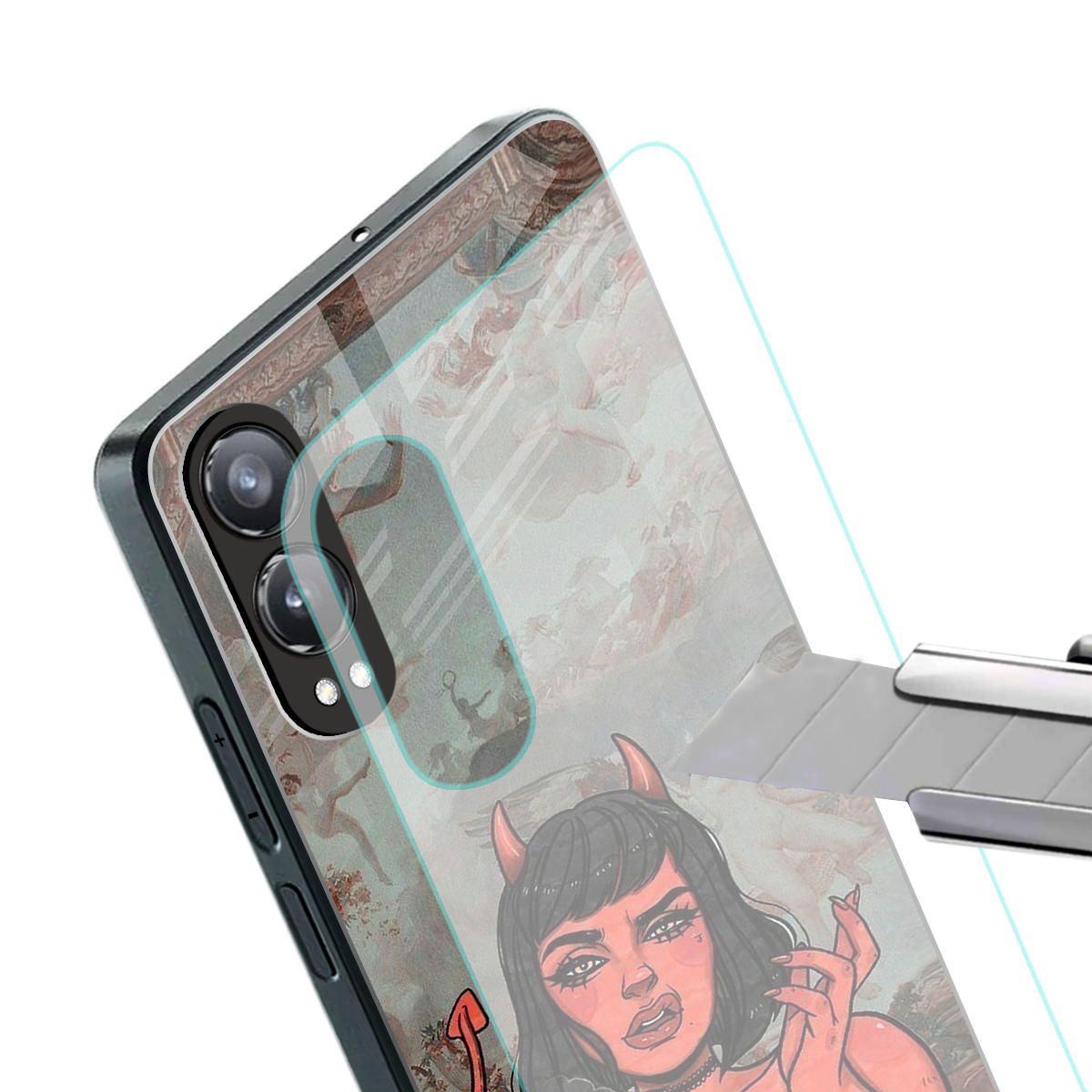 devil buys mymerchandize back phone cover | glass case for oneplus nord ce 4 lite