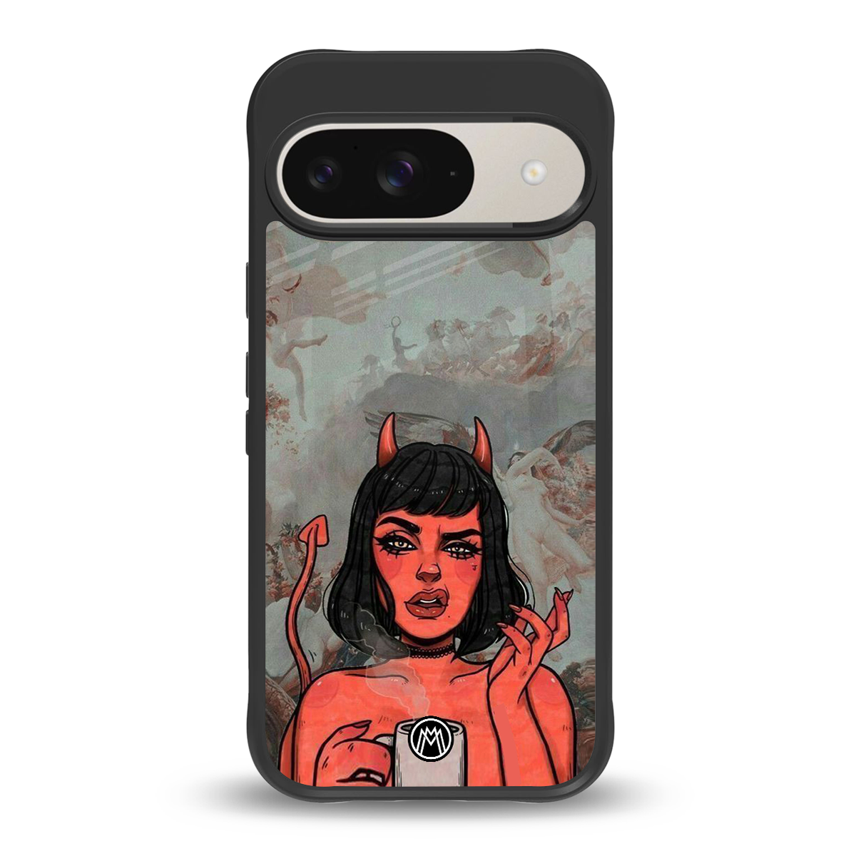 devil buys mymerchandize back phone cover | glass case for google pixel 9
