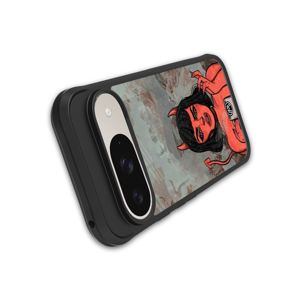 devil buys mymerchandize back phone cover | glass case for google pixel 9