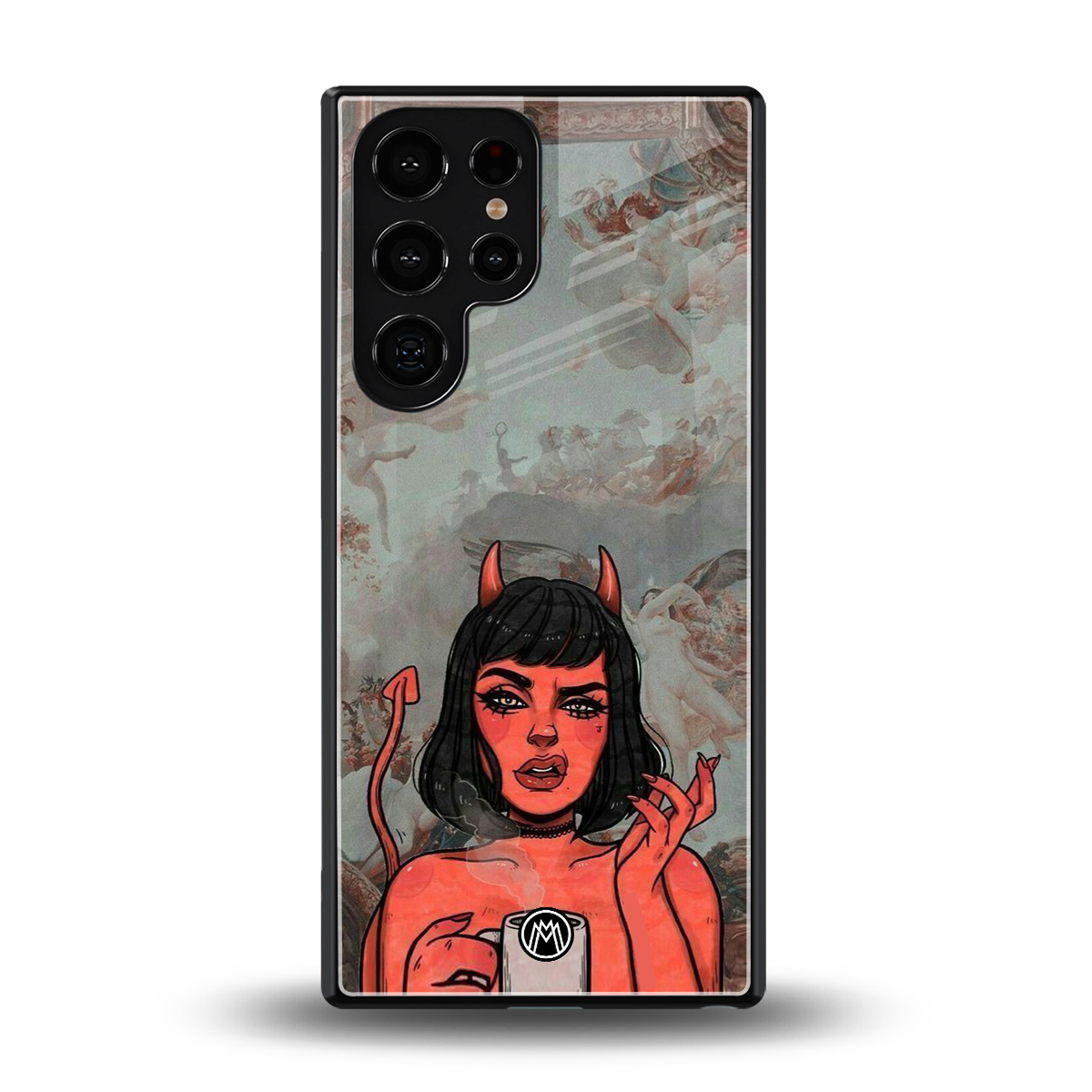 devil buys mymerchandize back phone cover | glass case for samsung galaxy s25 ultra
