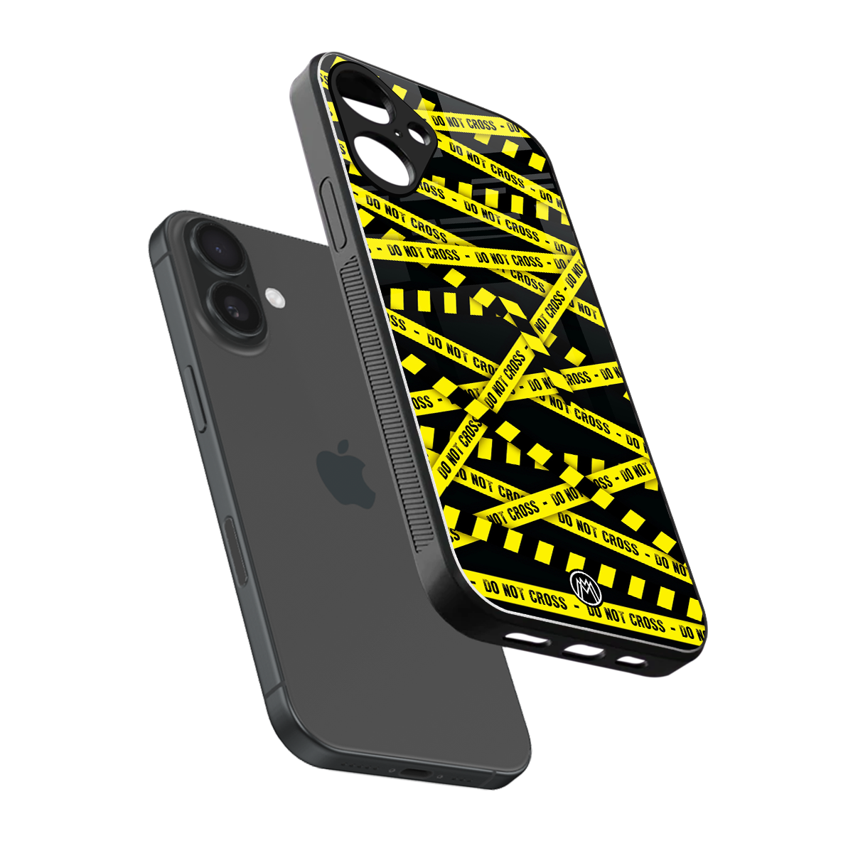 do not cross warning back phone cover | glass case for iphone 16 plus