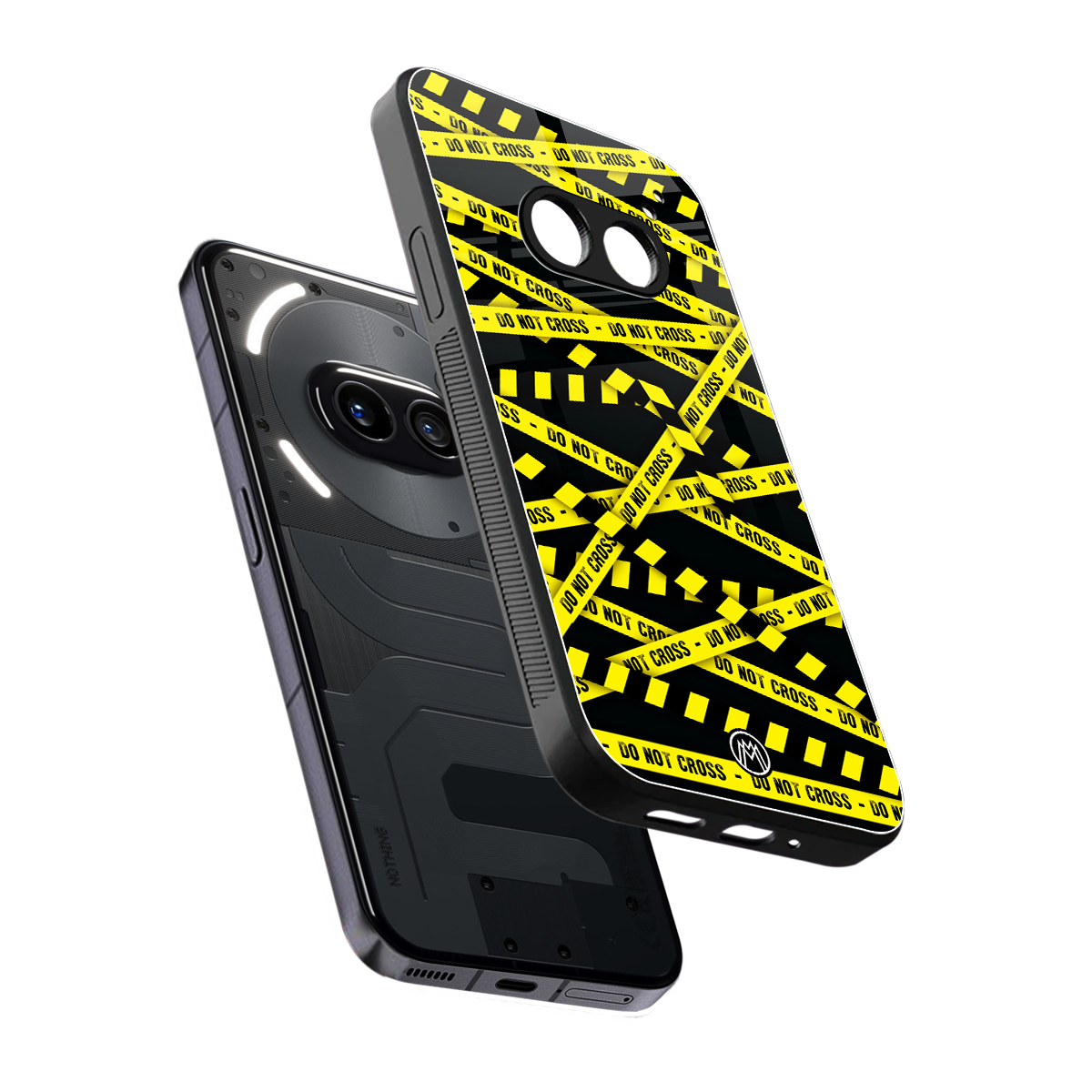 do not cross warning back phone cover | glass case for nothing phone 2a