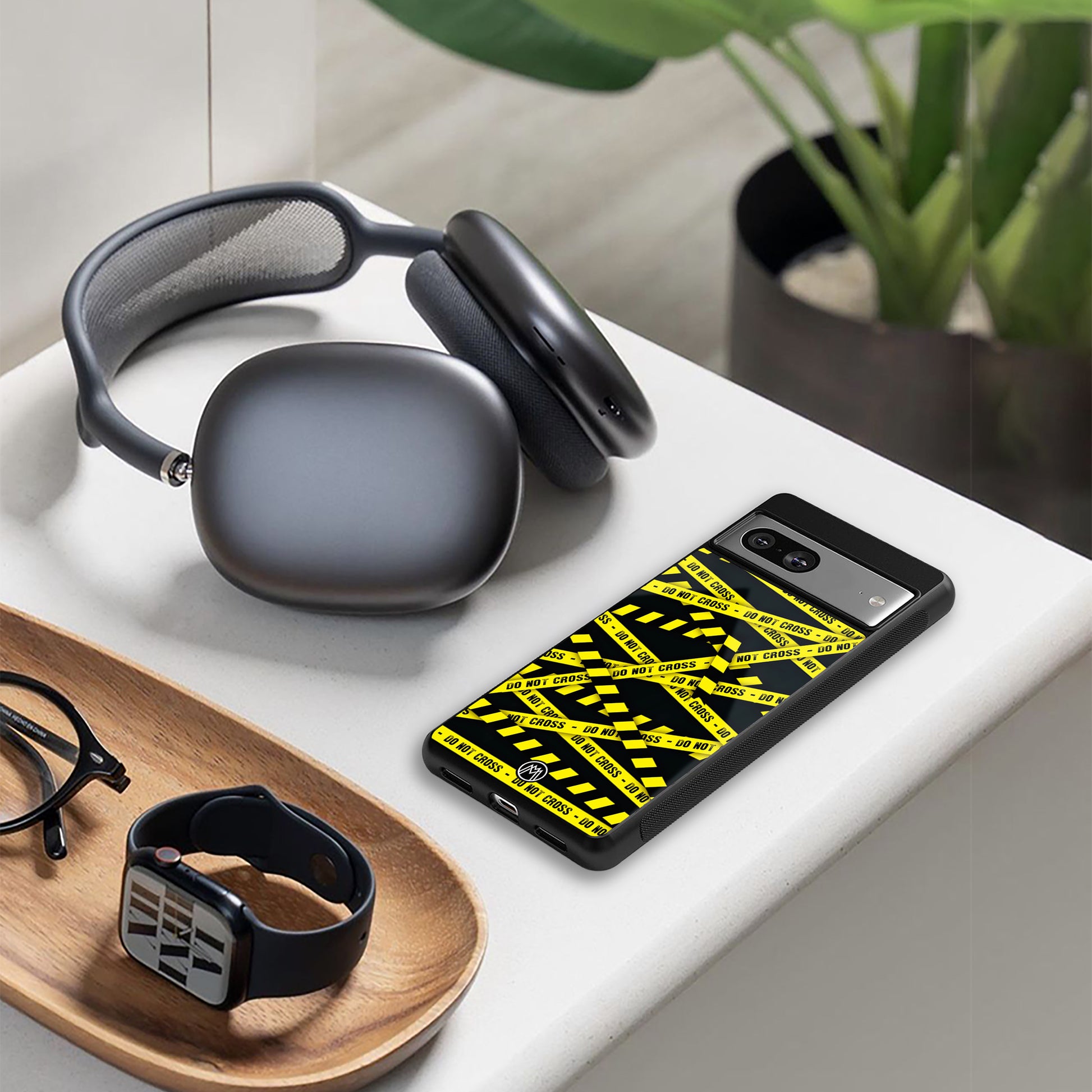 do not cross warning back phone cover | glass case for google pixel 9 pro