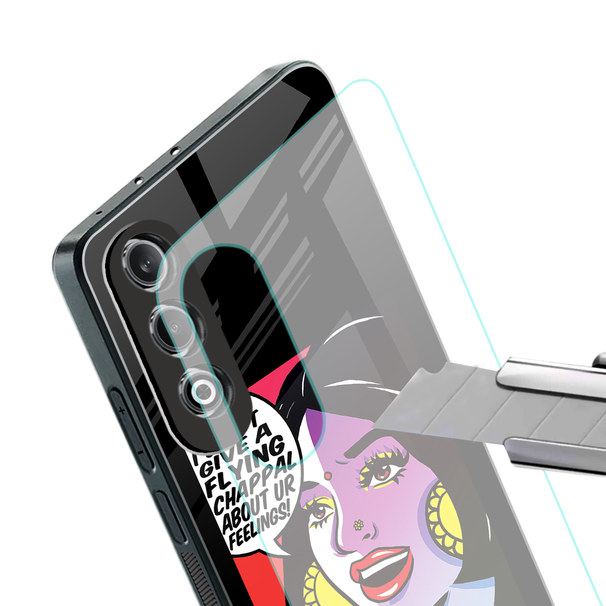 don't give a flying chappal back phone cover | glass case for oneplus nord ce 4