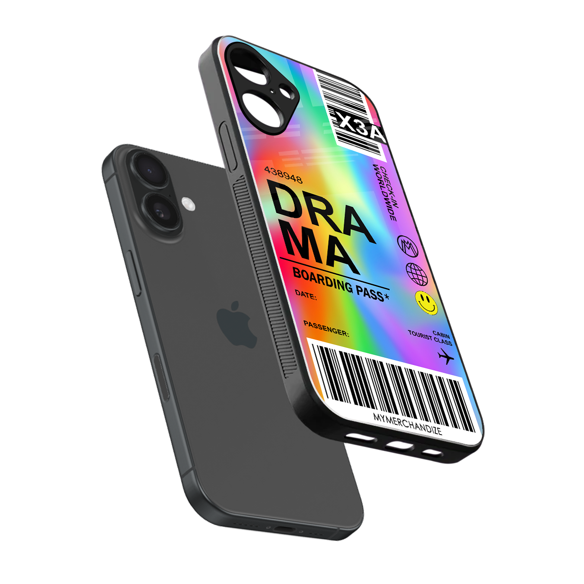 drama back phone cover | glass case for iphone 16 plus
