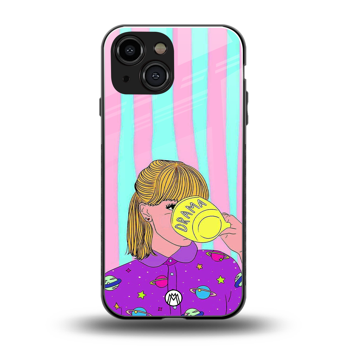 dramateacal girl back phone cover | glass case for iphone 13 mini