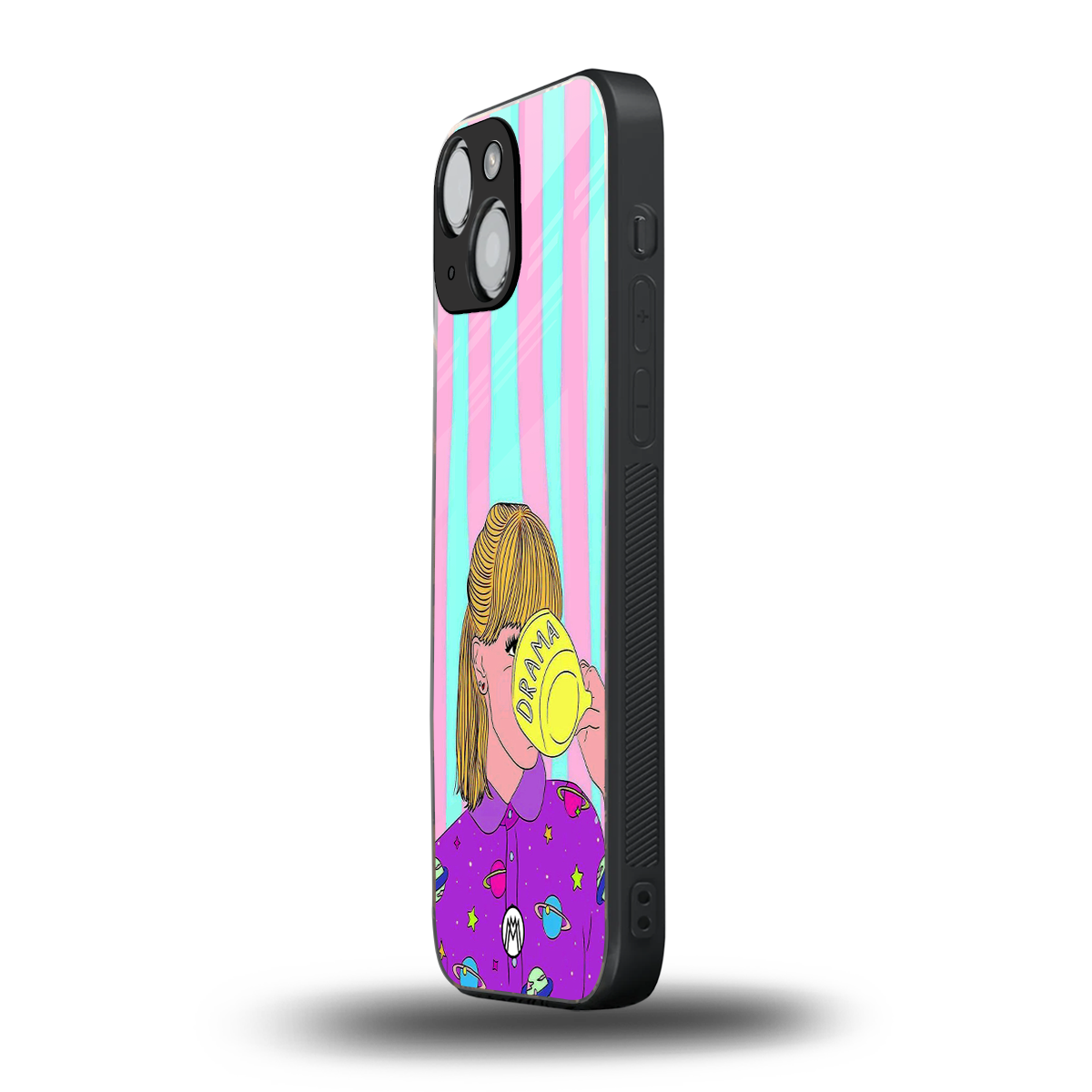 dramateacal girl back phone cover | glass case for iphone 13 mini