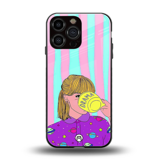 dramateacal girl back phone cover | glass case for iphone 14 pro max