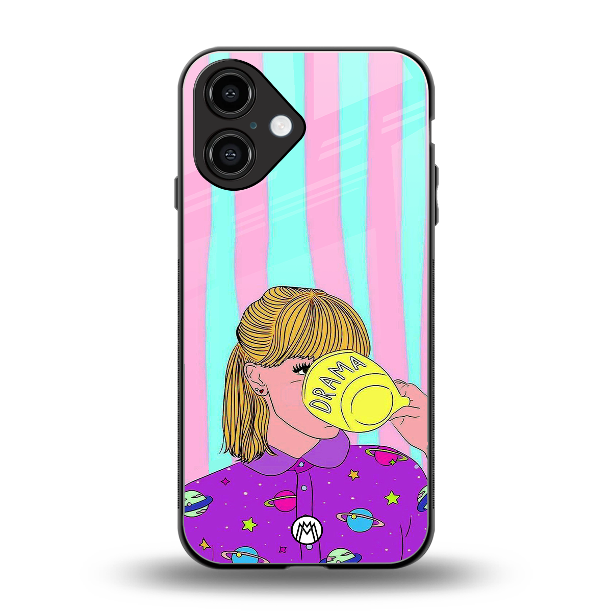dramateacal girl back phone cover | glass case for iphone 16
