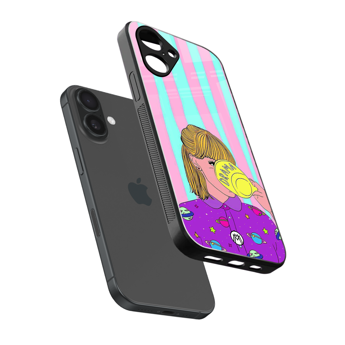 dramateacal girl back phone cover | glass case for iphone 16