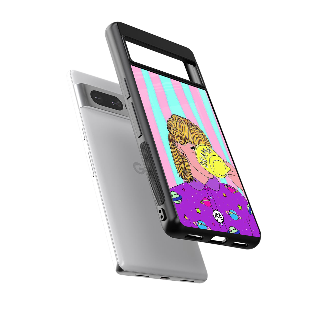 dramateacal girl back phone cover | glass case for google pixel 7 pro