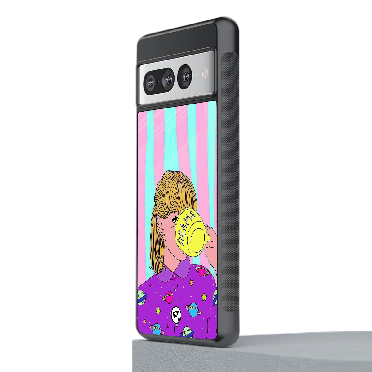 dramateacal girl back phone cover | glass case for google pixel 7 pro