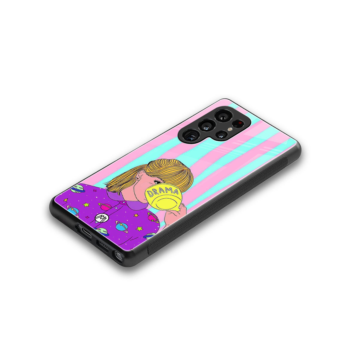 dramateacal girl back phone cover | glass case for samsung galaxy s25 ultra