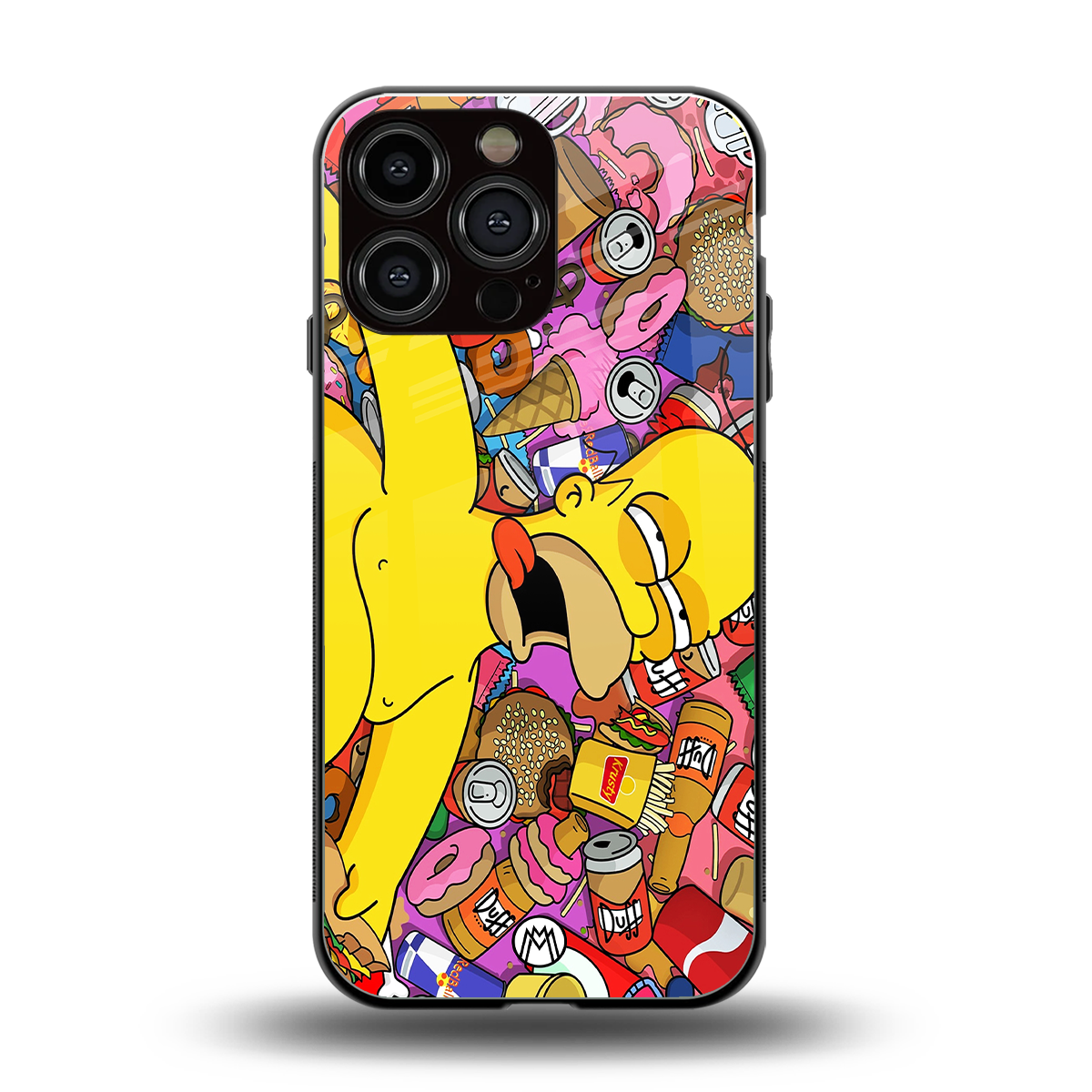 drunk homer simpsons back phone cover | glass case for iphone 14 pro max
