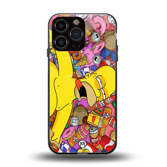 drunk homer simpsons back phone cover | glass case for iphone 14 pro max