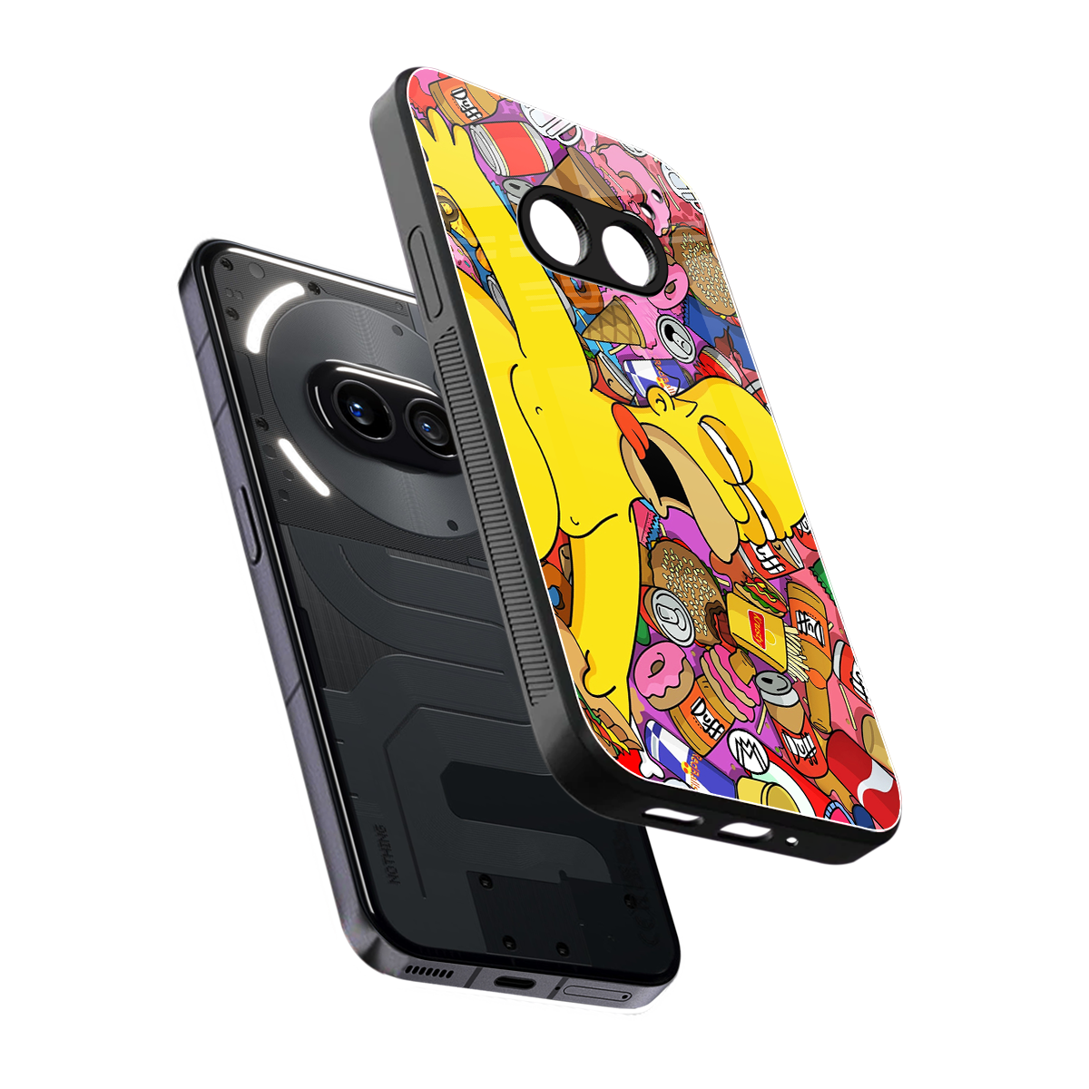 drunk homer simpsons back phone cover | glass case for nothing phone 2a