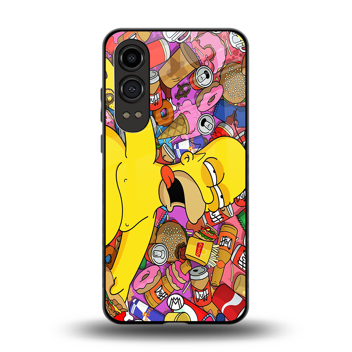 drunk homer simpsons back phone cover | glass case for oneplus nord ce 4 lite