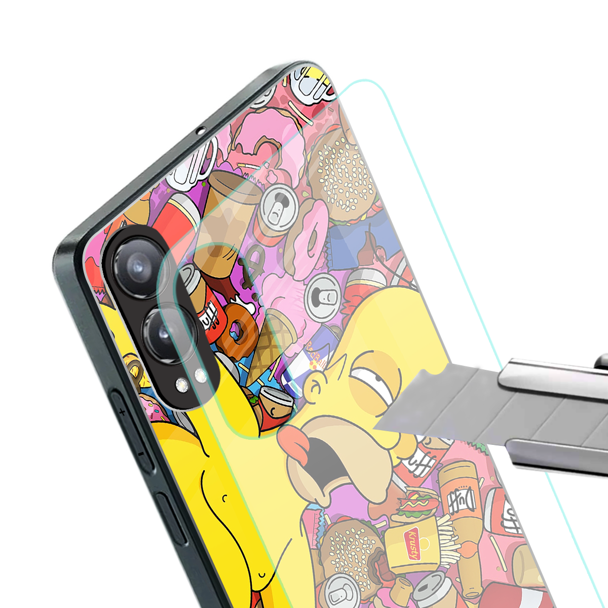 drunk homer simpsons back phone cover | glass case for oneplus nord ce 4 lite