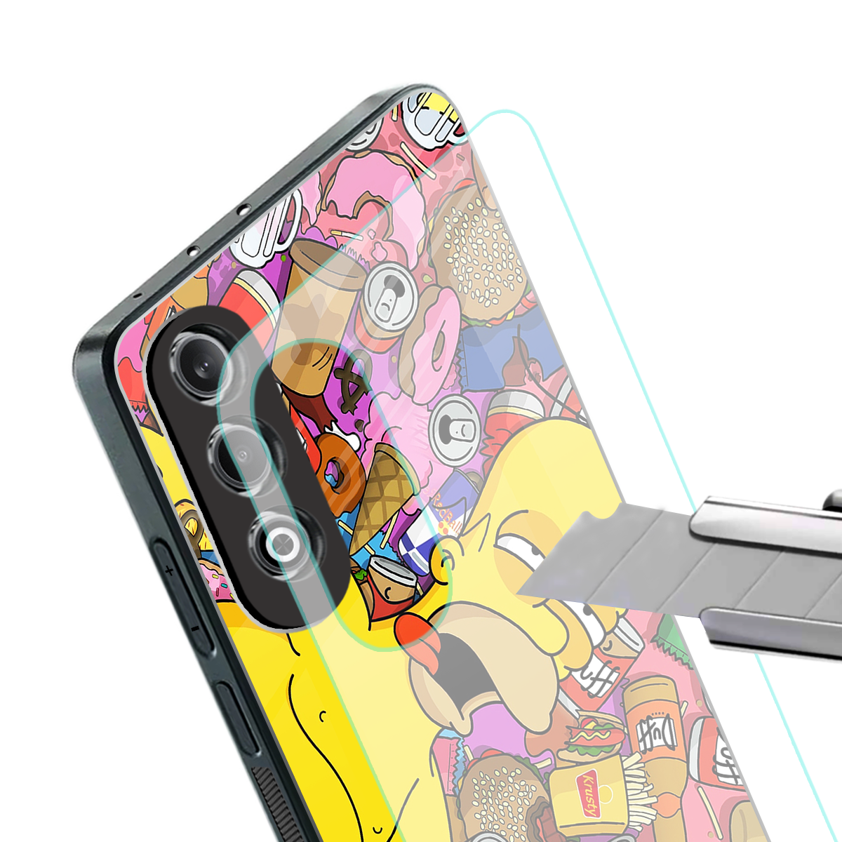 drunk homer simpsons back phone cover | glass case for oneplus nord ce 4