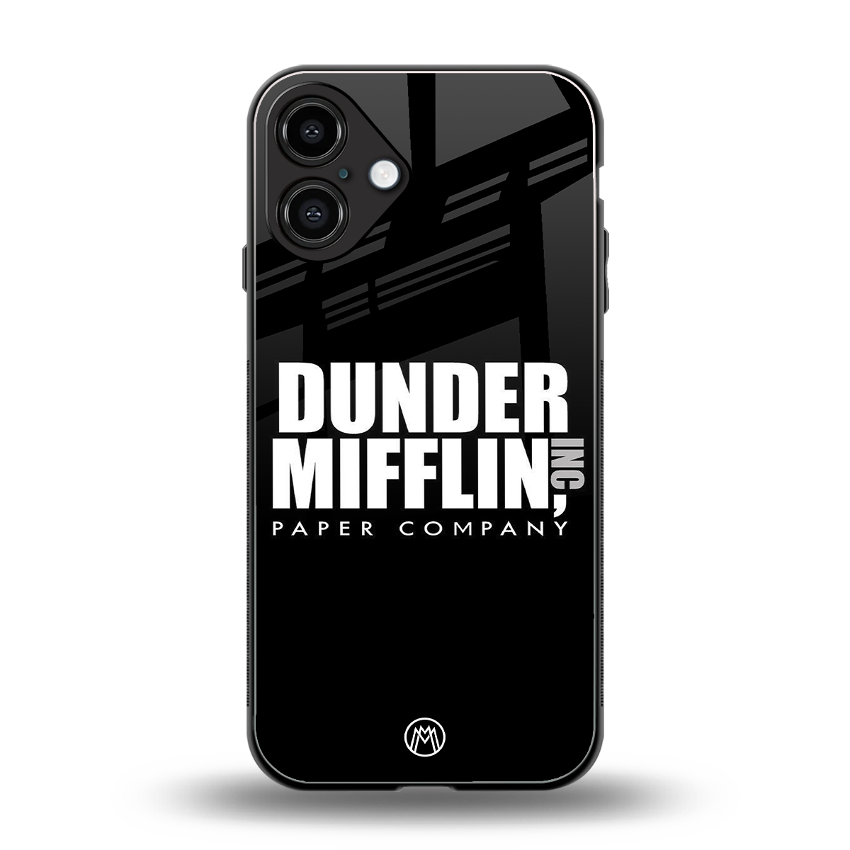 dunder mifflin back phone cover | glass case for iphone 16 plus