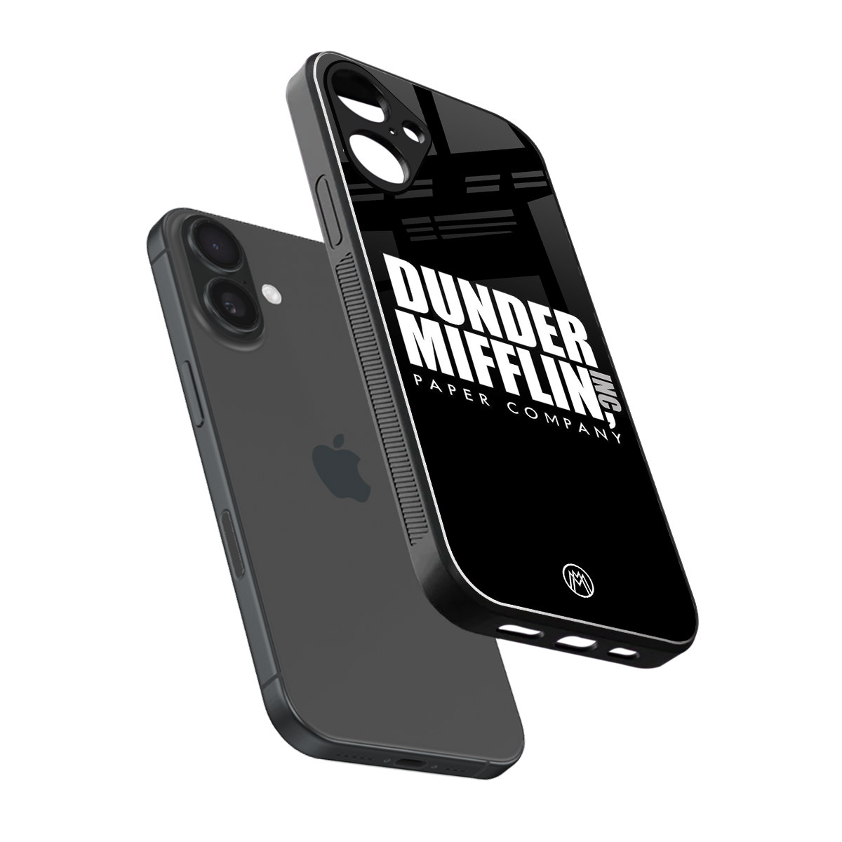 dunder mifflin back phone cover | glass case for iphone 16 plus