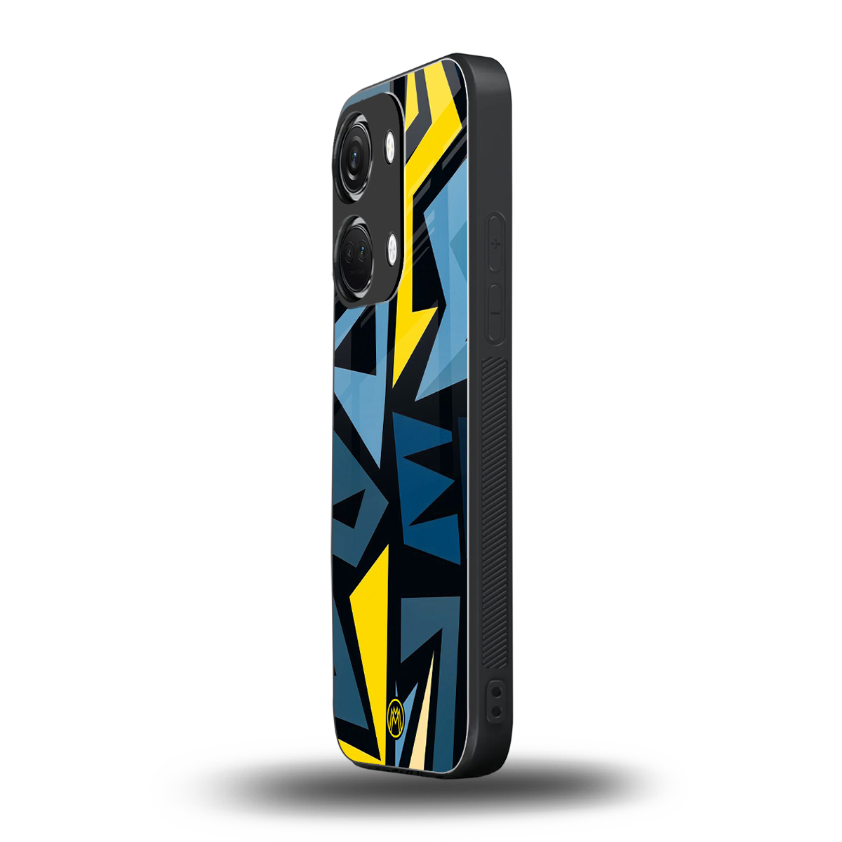 dynamic blue yellow pattern back phone cover | glass case for oneplus nord 3