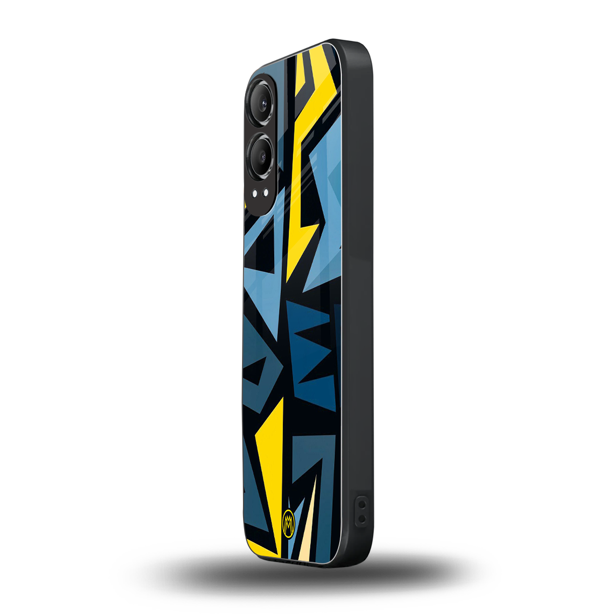 dynamic blue yellow pattern back phone cover | glass case for oneplus nord ce 4 lite