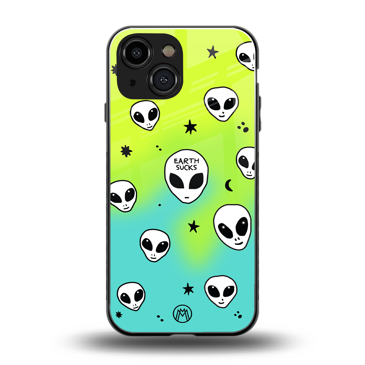 earth sucks neon edition back phone cover | glass case for iphone 13 mini