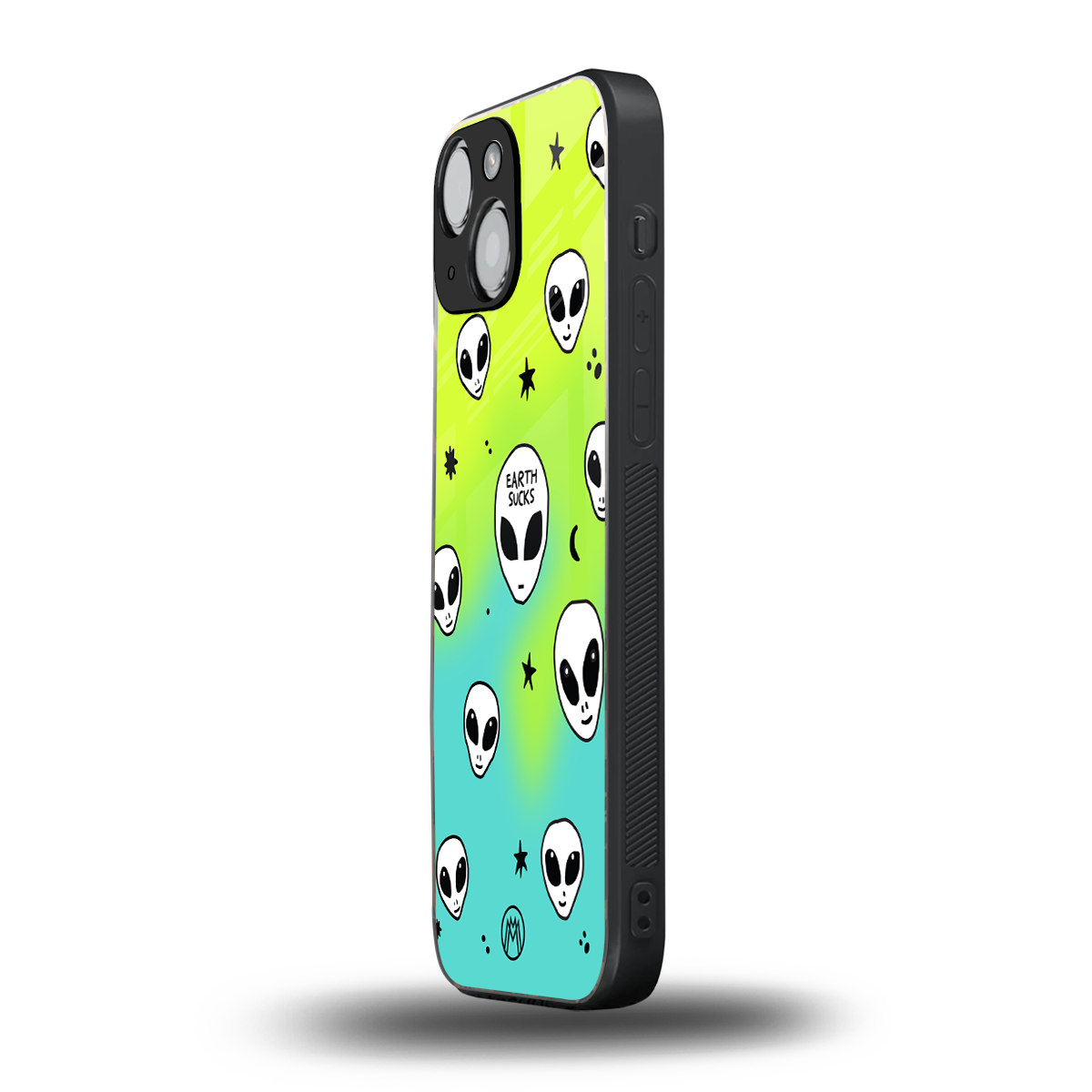 earth sucks neon edition back phone cover | glass case for iphone 13 mini