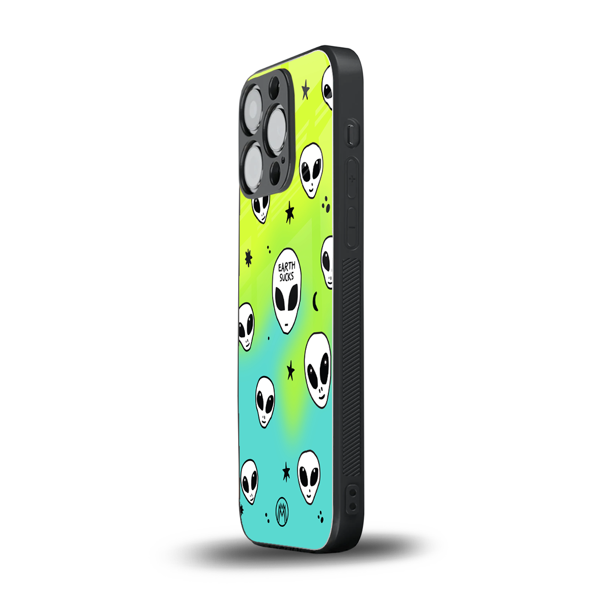 earth sucks neon edition back phone cover | glass case for iphone 14 pro