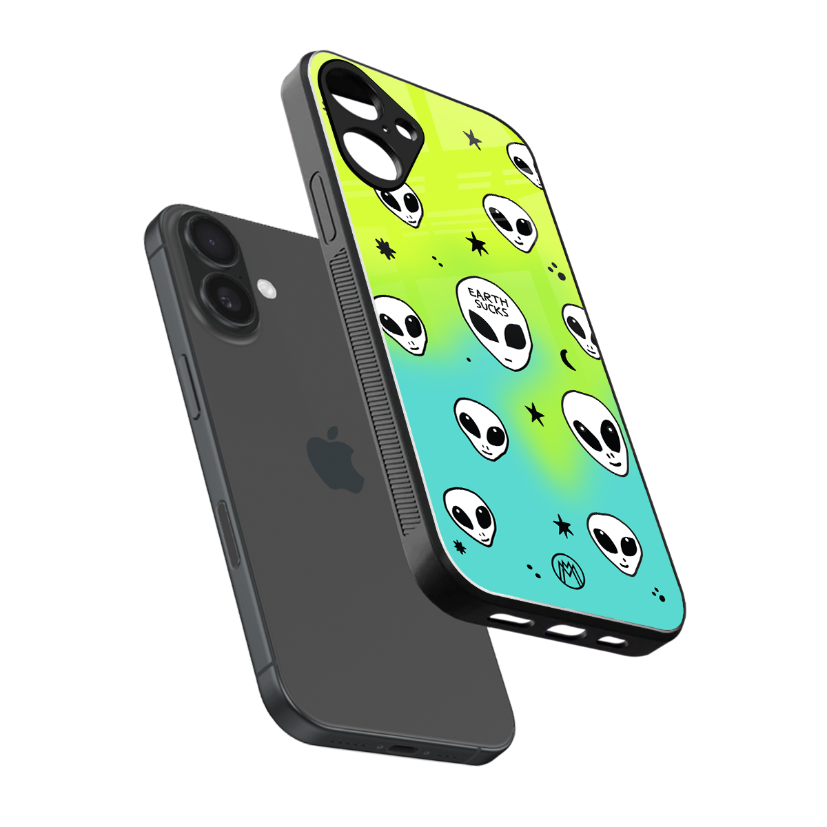 earth sucks neon edition back phone cover | glass case for iphone 16 plus