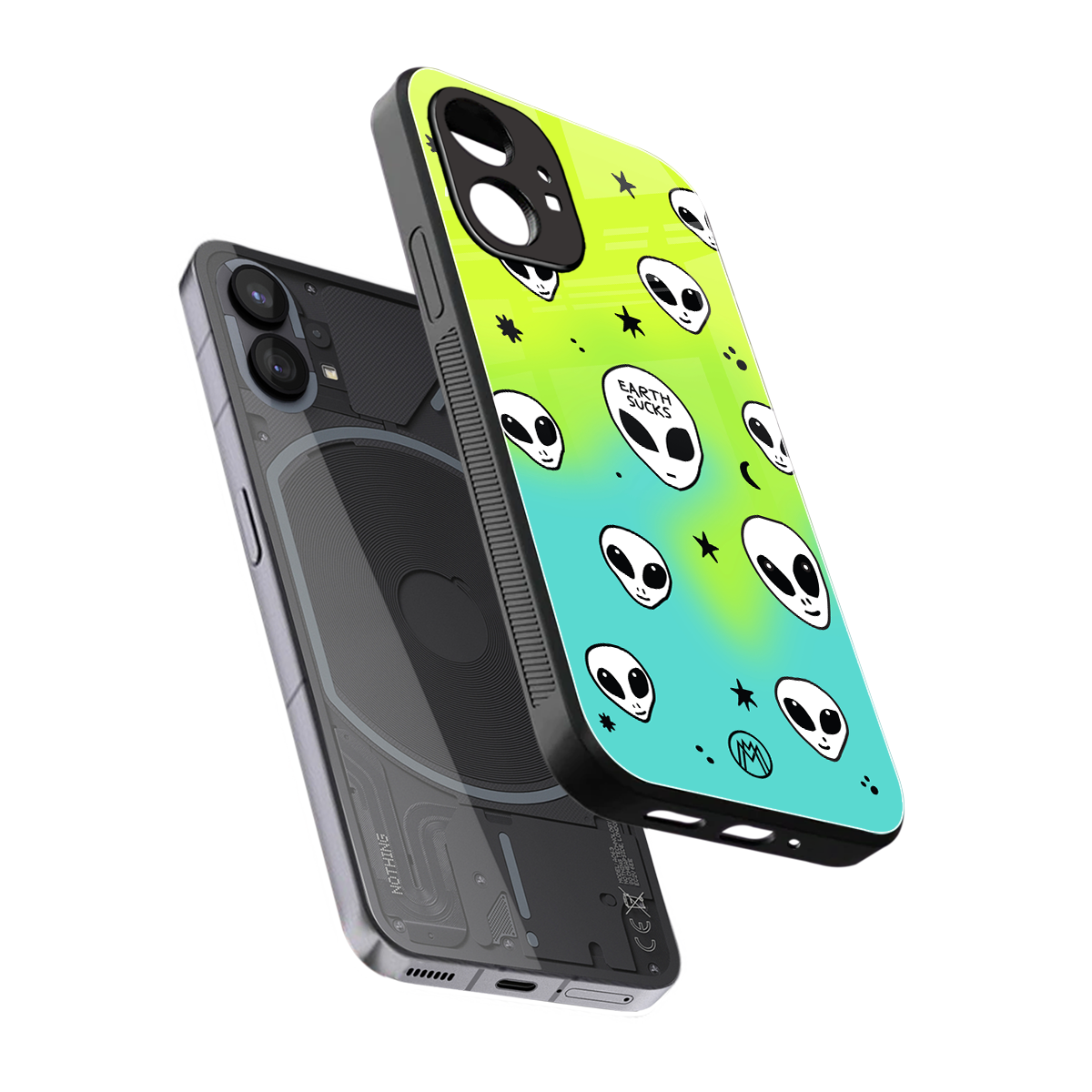 earth sucks neon edition back phone cover | glass case for nothing phone 1