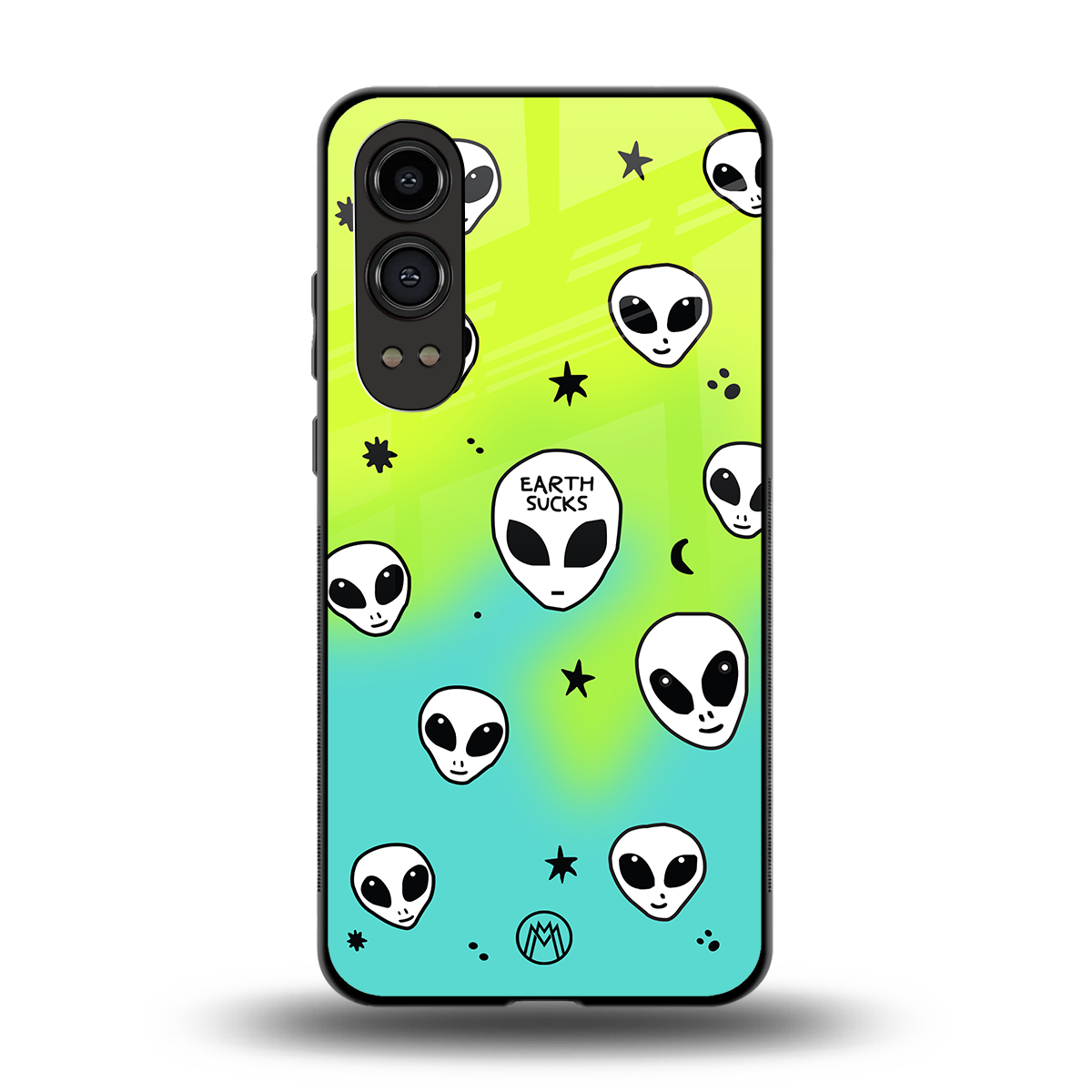 earth sucks neon edition back phone cover | glass case for oneplus nord ce 4 lite