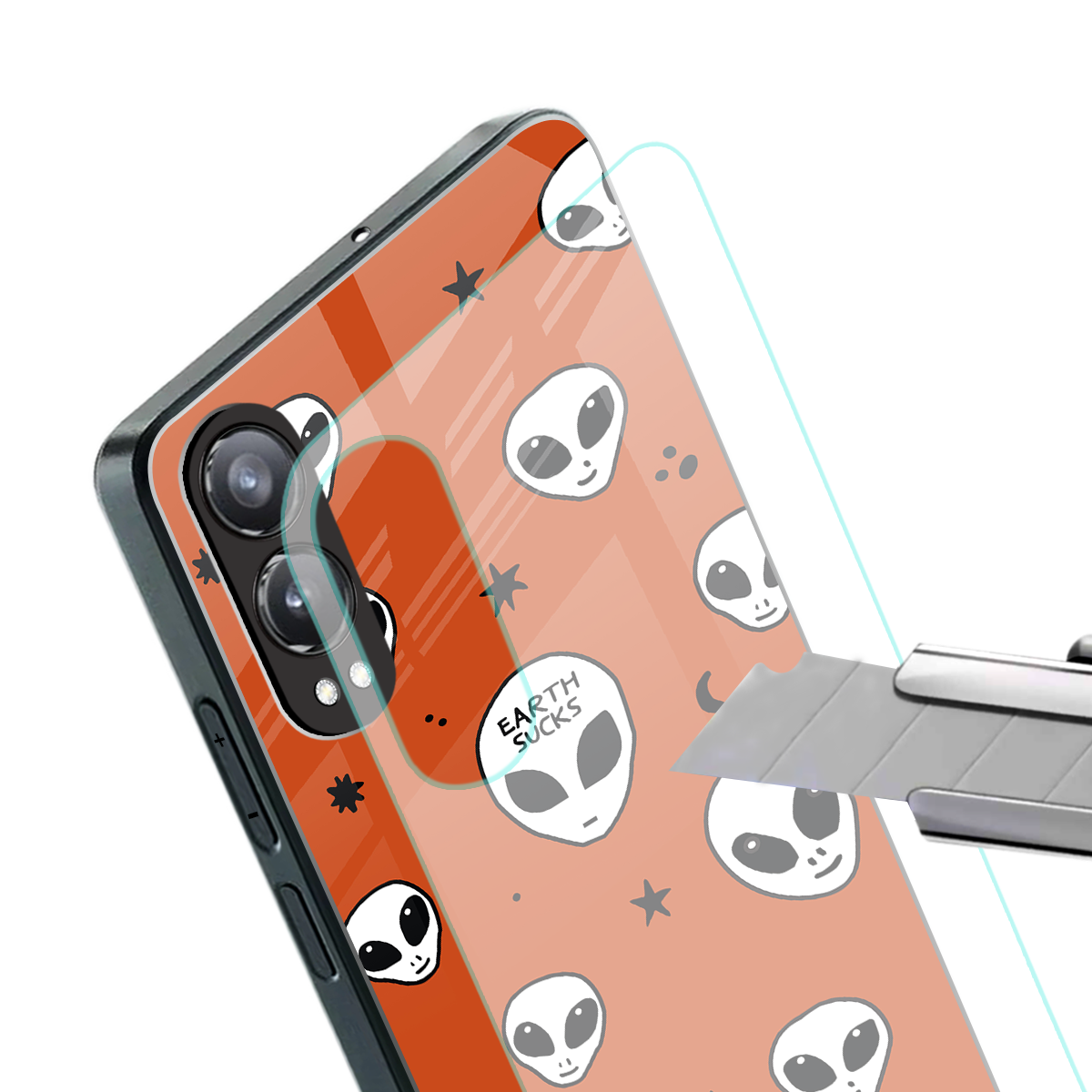 earth sucks back phone cover | glass case for oneplus nord ce 4 lite