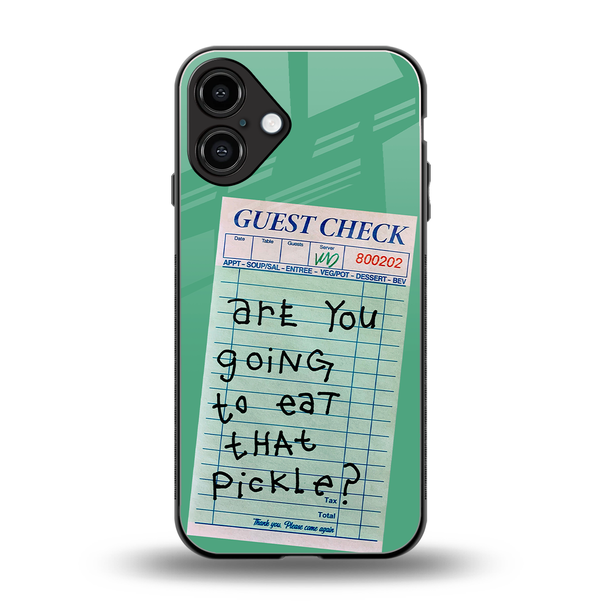 eat that pickle back phone cover | glass case for iphone 16 plus