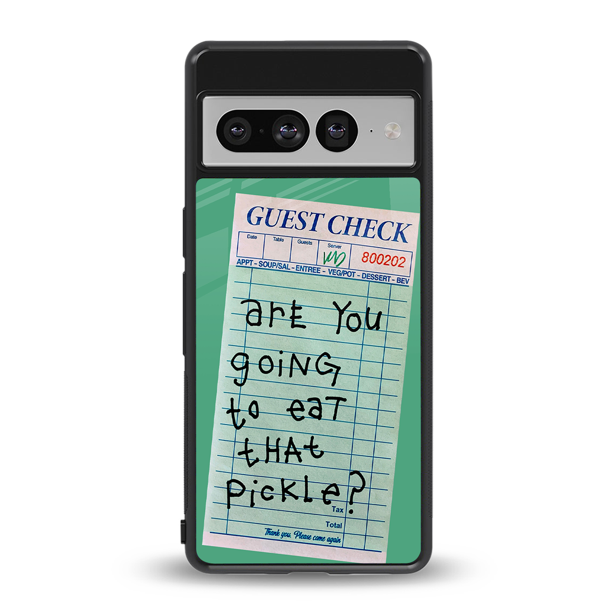 eat that pickle back phone cover | glass case for google pixel 7 pro