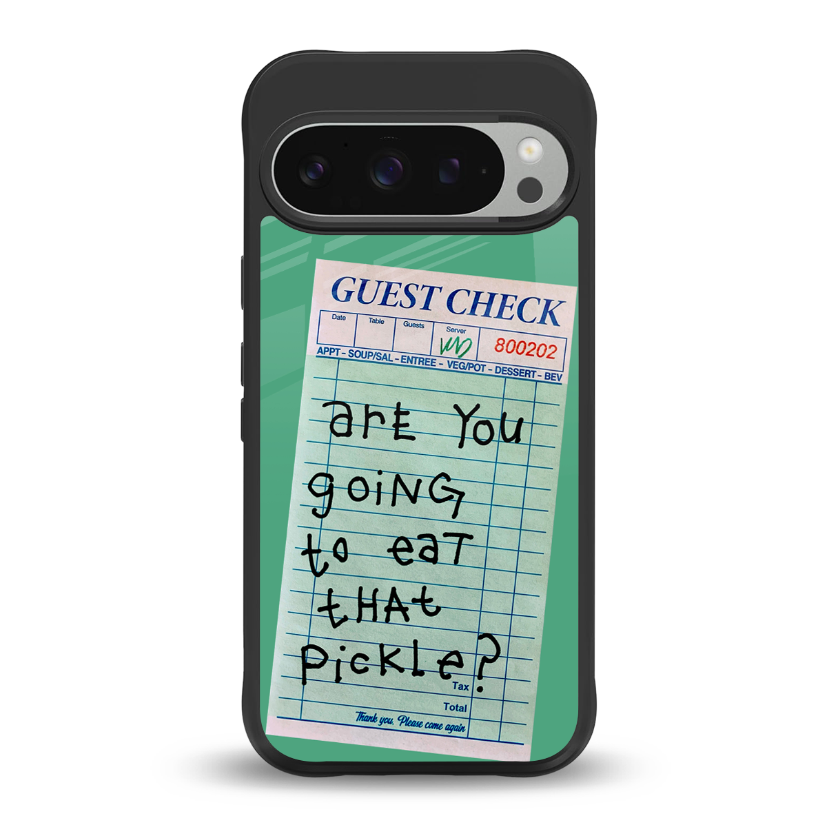eat that pickle back phone cover | glass case for google pixel 9 pro