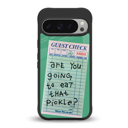 eat that pickle back phone cover | glass case for google pixel 9 pro