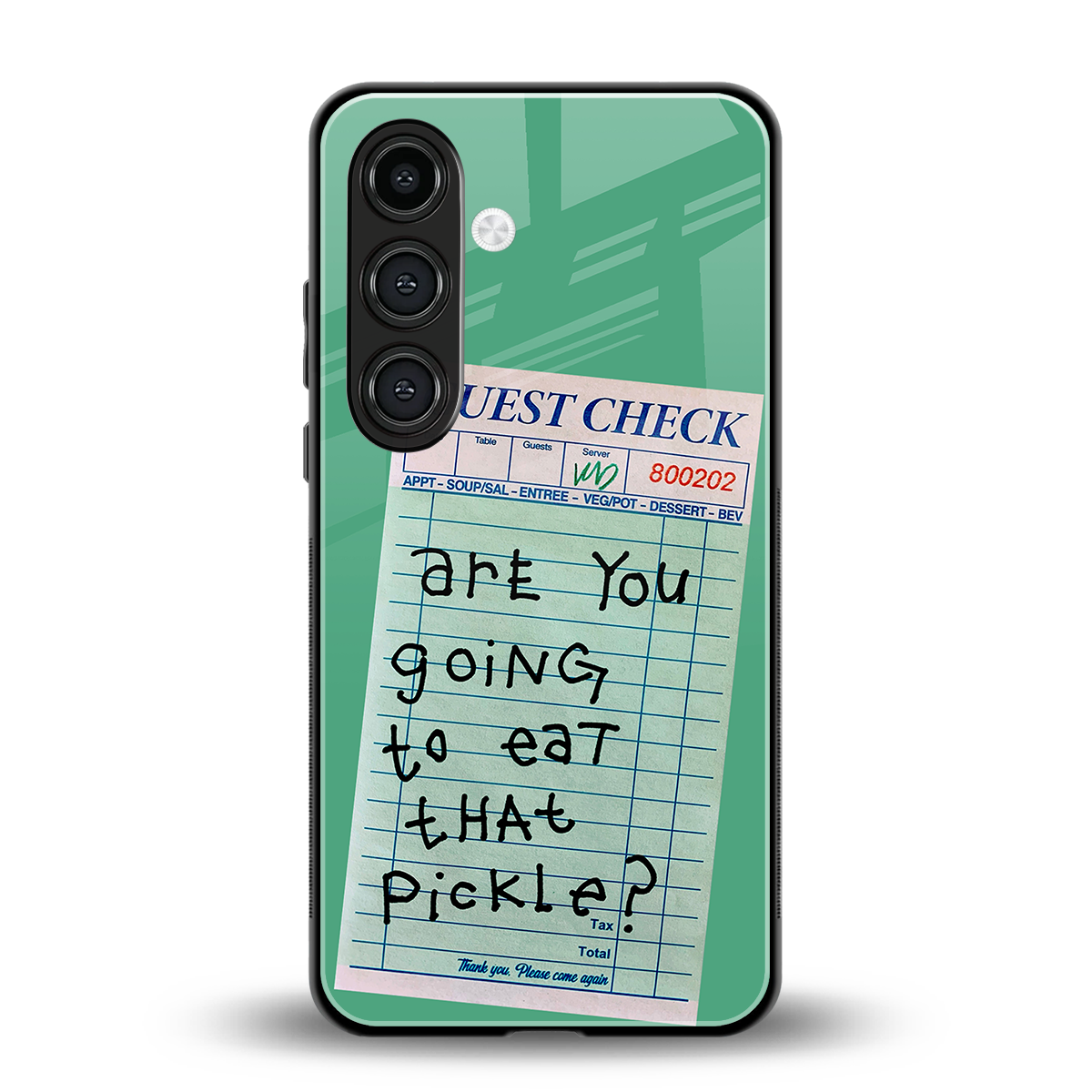 eat that pickle back phone cover | glass case for samsung galaxy s24 fe